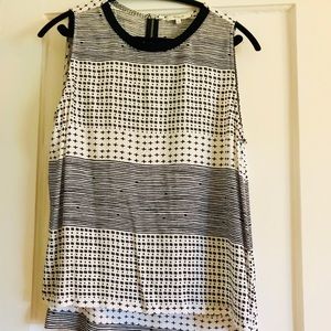 Madewell, B&W printed top, L